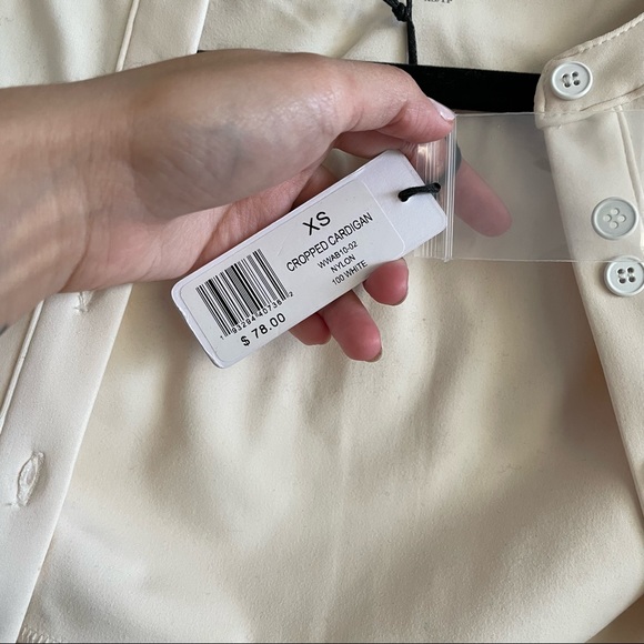 WeWoreWhat Cropped Cardigan, White - XS - Picture 3 of 5